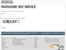 Tablet Screenshot of password.westminster.ac.uk